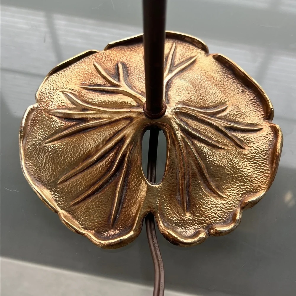 💡Pair of Vintage MCM Leviton Lily Pad Brass Gooseneck Frosted Lamps UL E-69571